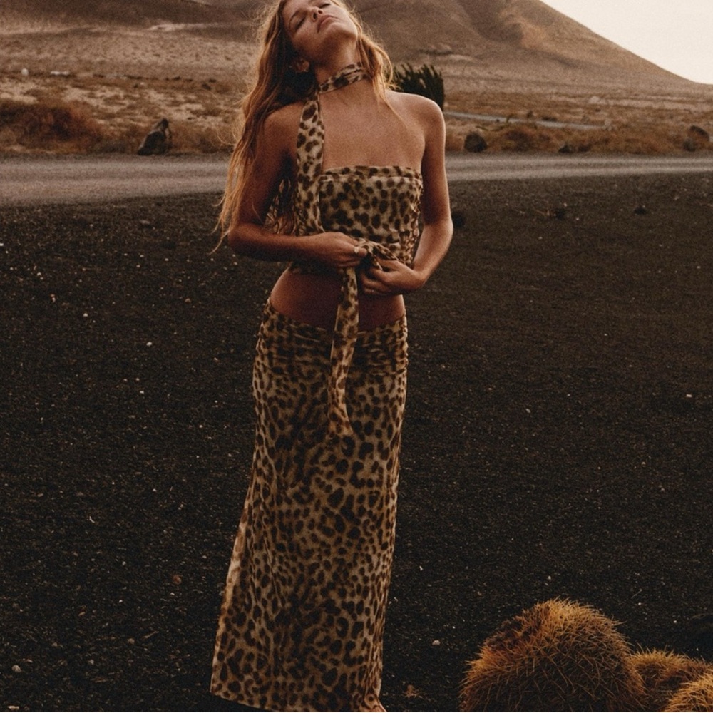 Zara cheetah set, worn once, excellent condition!
